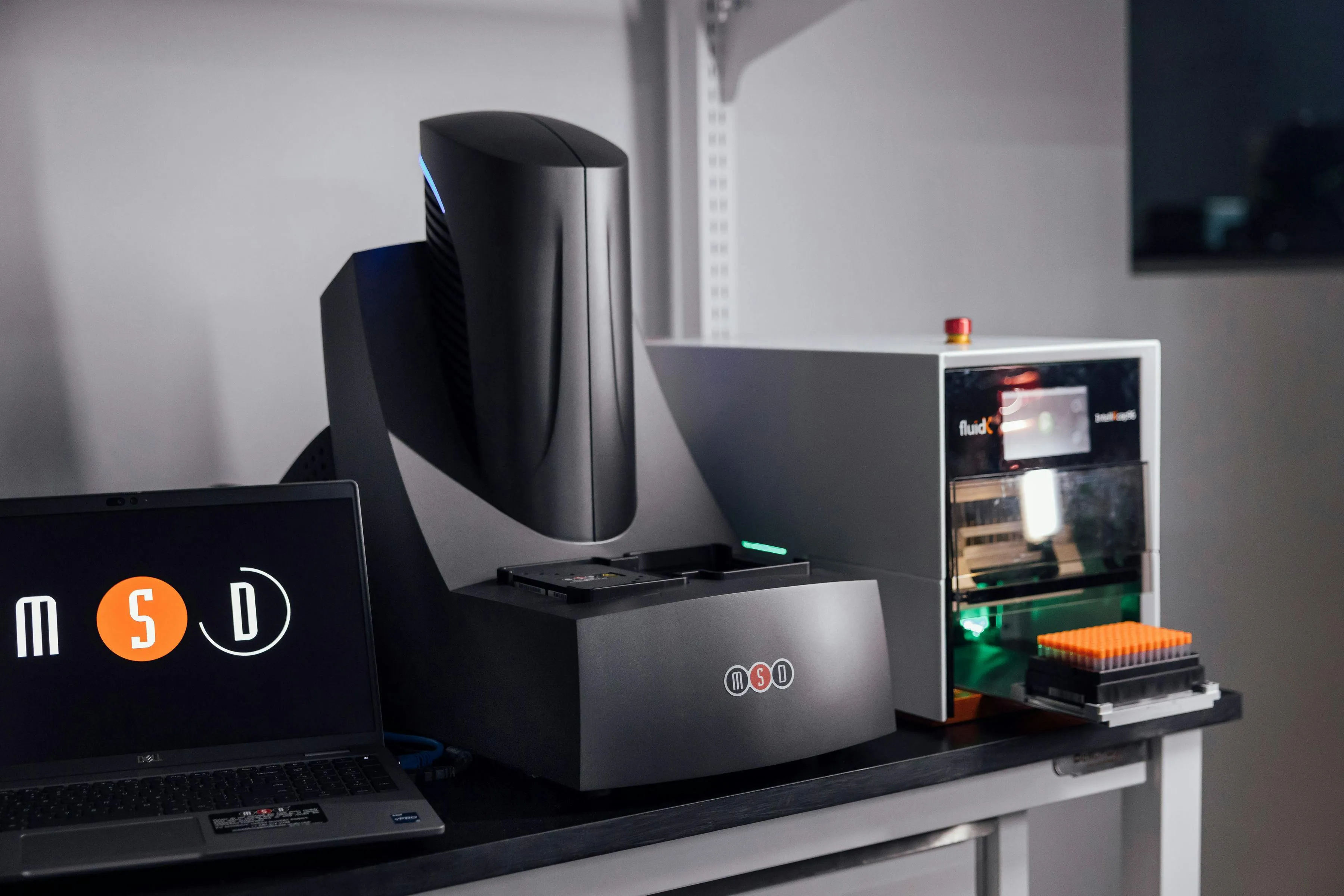An MSD reader running ELISA and MSD assays as part of Dash Bio's automated platform