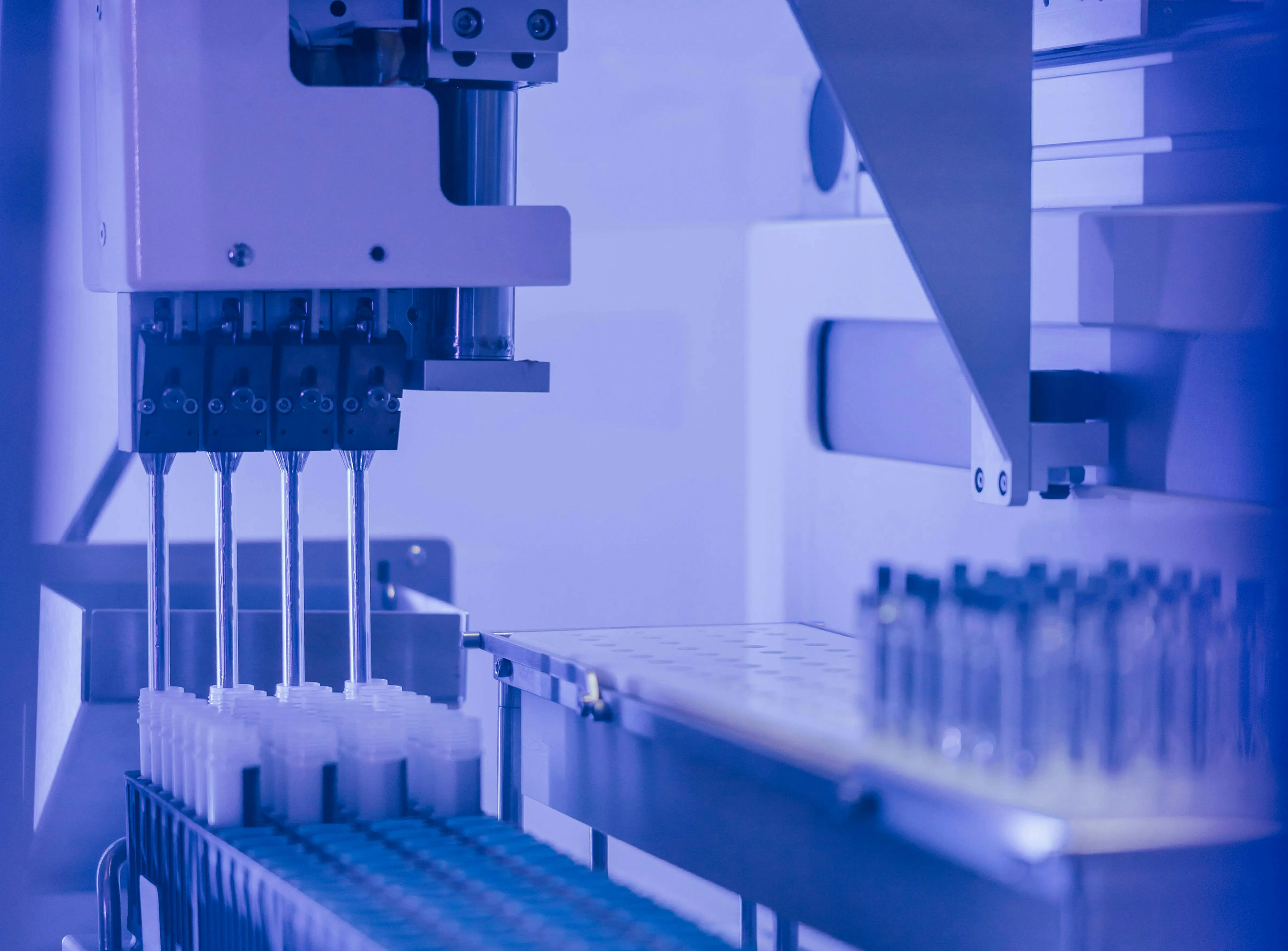 Automated sample preparation equipment in Dash Bio's lab